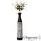 Handcrafted Black and White Waterproof Ceramic Floor Vase - Neat Classic Bottle Shaped Vase, Freestanding Design, Perfect for Tall Floral Arrangements